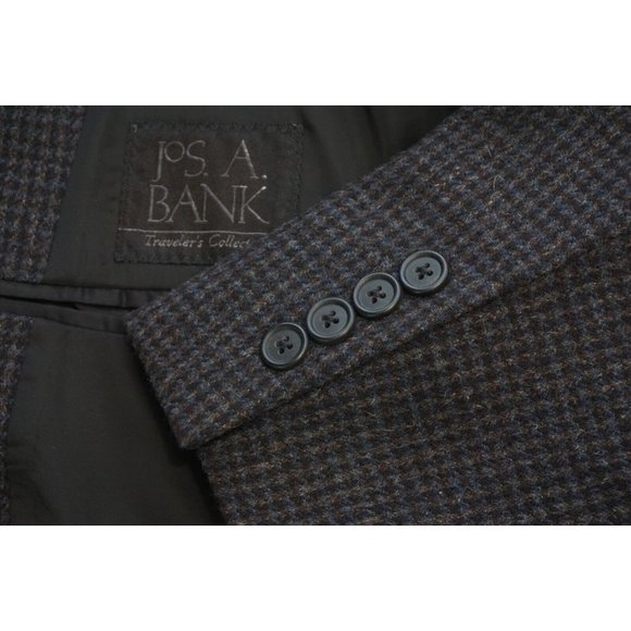 Jos. A. Bank Other - Jos A Bank Travelers Collection Gray Plaid 100% Camel Hair Sport Coat Sz 40L NEW